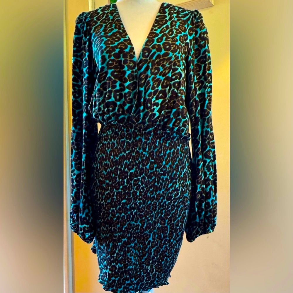 NWOT AFRM LONG SLEEVE RUCHED DRESS.